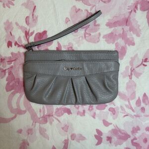 Juicy Couture Gray Pleated Wristlet Clutch